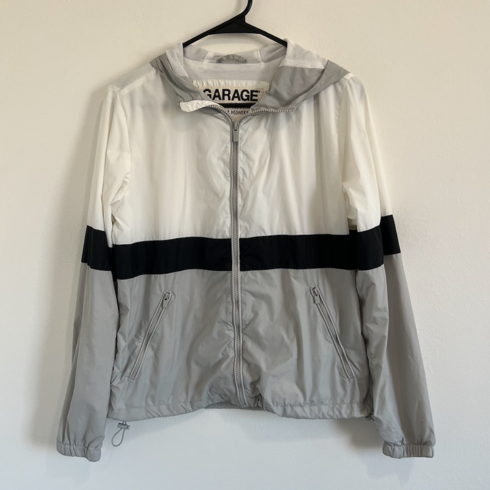 Garage White & Gray Windbreaker Jacket
